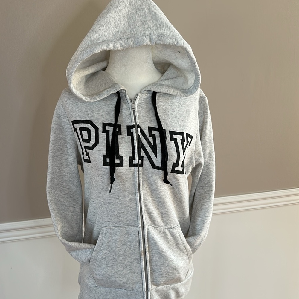 Victoria's Secret PINK Gray zip up Hoodie size XS